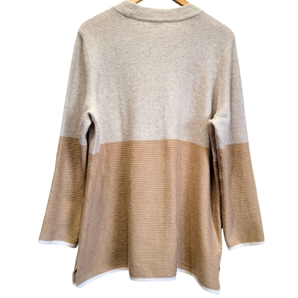 TALBOTS Sz 2X Color Block Crew Neck Long Sleeve Lightweight Sweater - Picture 3 of 5